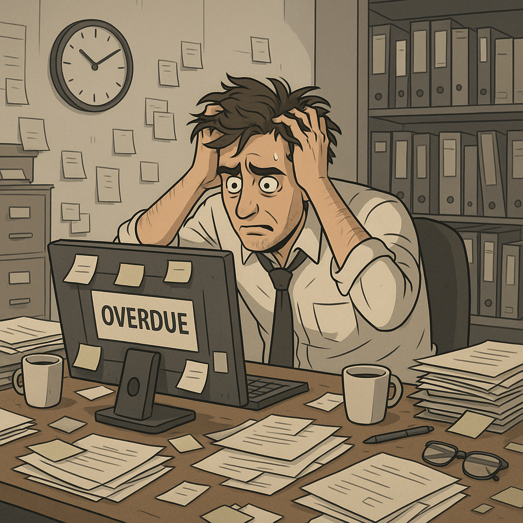 Stressed manager at work